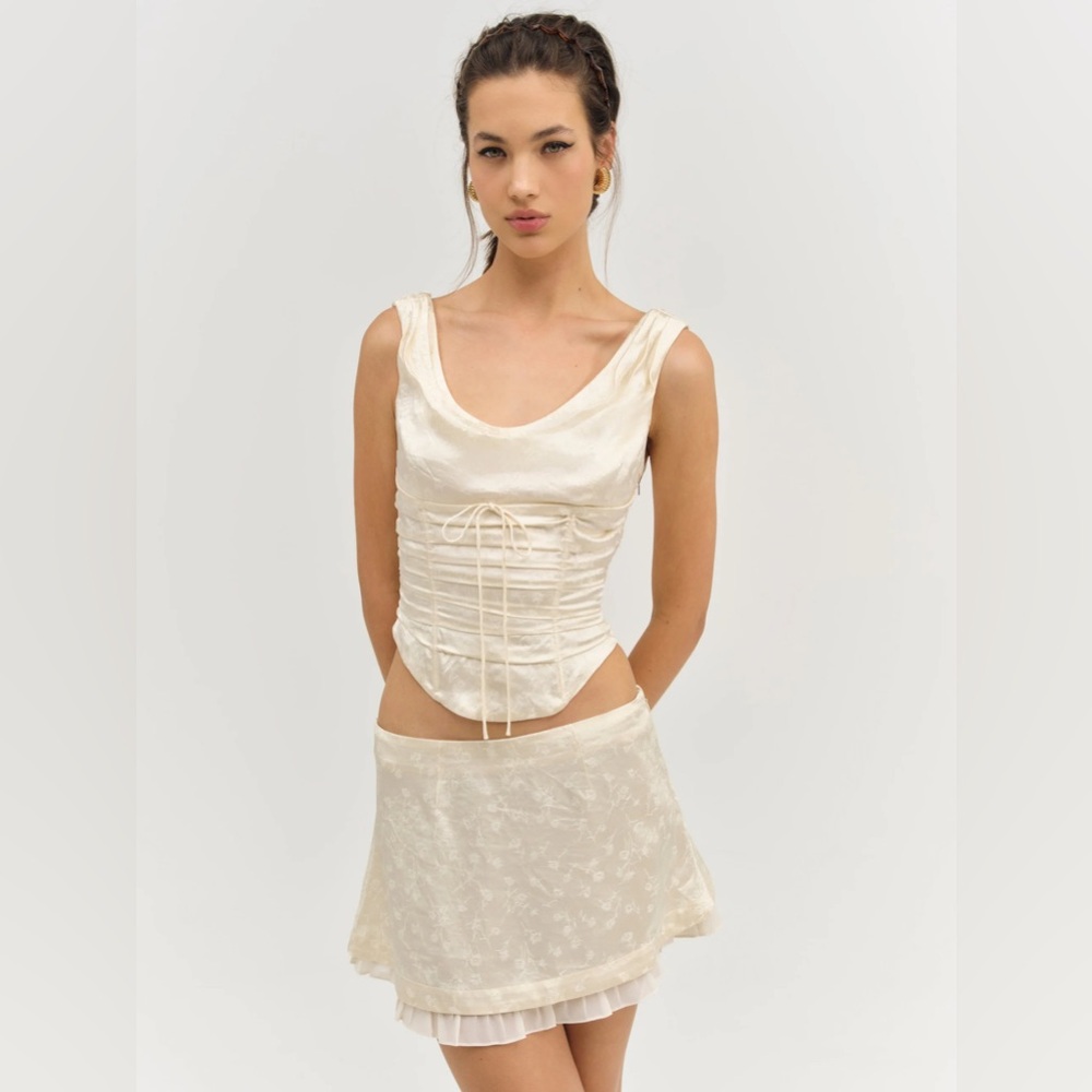 NWT For Love And Lemons Carla Jacquard Corset Top